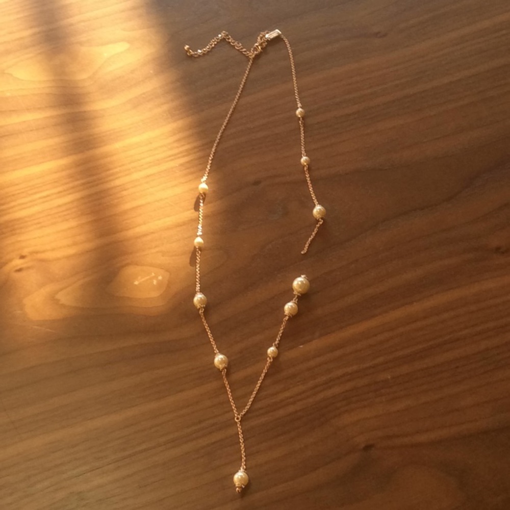 💯 kate spade rose gold, pearl/crystal necklace